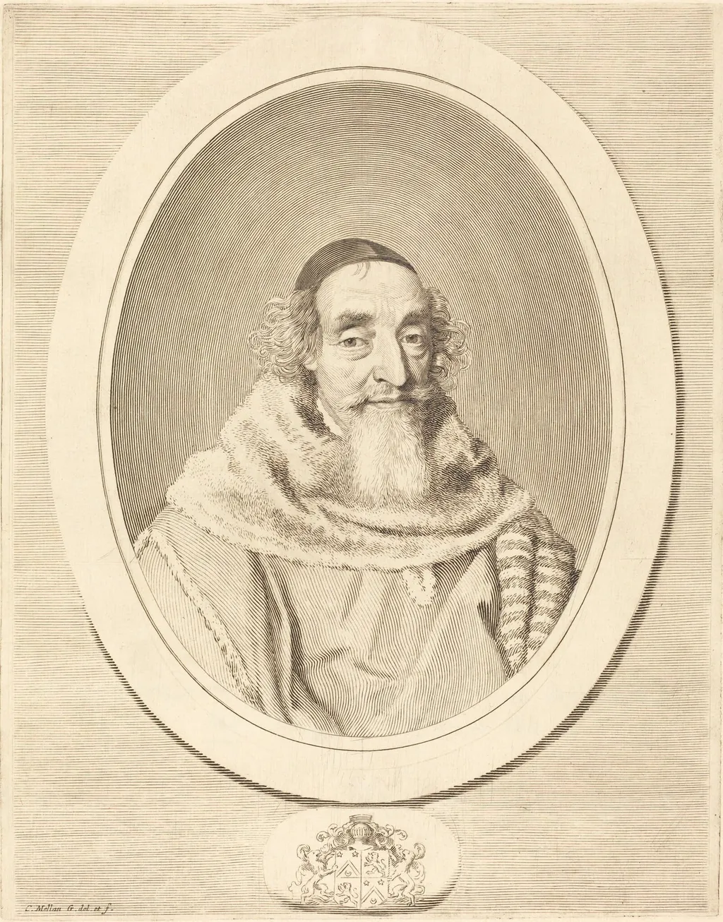 Mathieu Mole, by Claude Mellan, ink, 1656