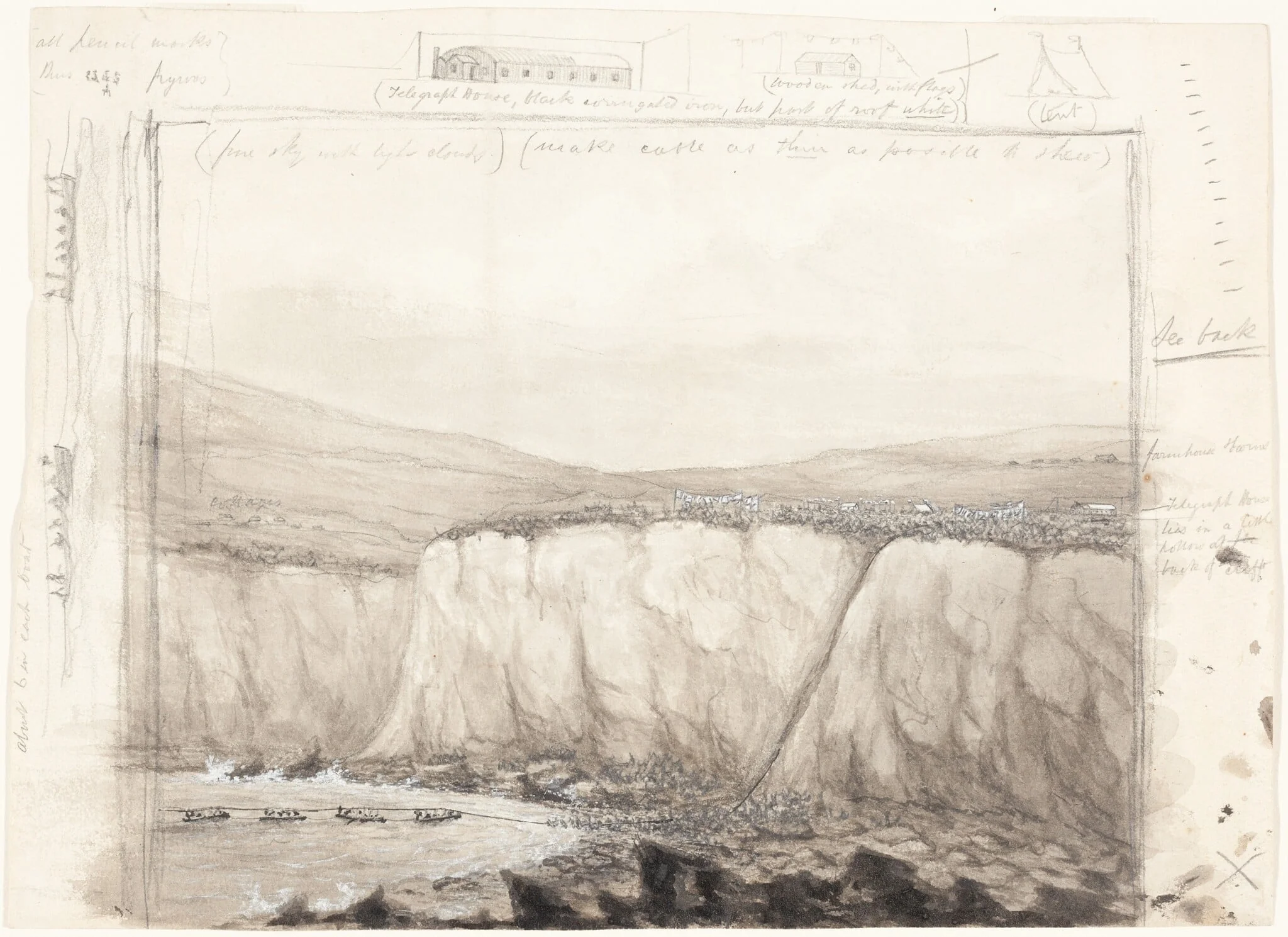 The Laying of the Atlantic Cable at Foilhommerum Bay, Ireland, detail