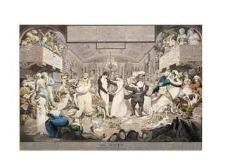 The Waltz, by Burney, watercolor, 1750