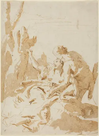 Angelica and Medoro, by Giovanni Battista Tiepolo, chalk, 1742