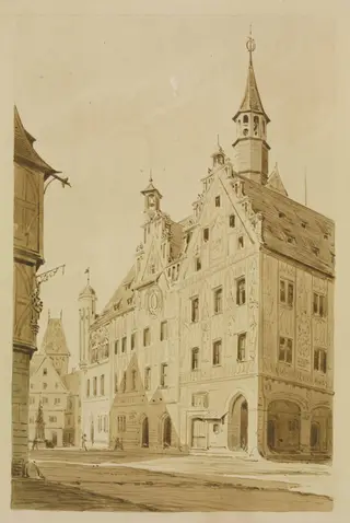 Topographical drawing, by A.W.N. Pugin, 1838