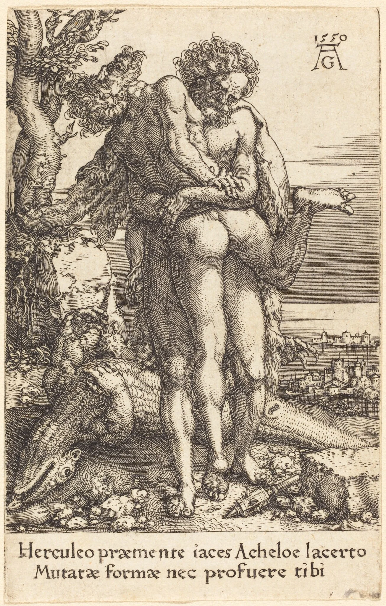 Hercules Fighting the Rivergod Achelus, detail