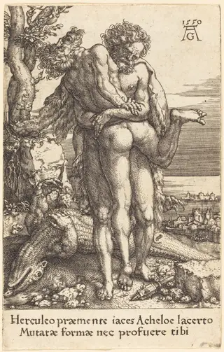 Hercules Fighting the Rivergod Achelus, by Heinrich Aldegrever, 1550
