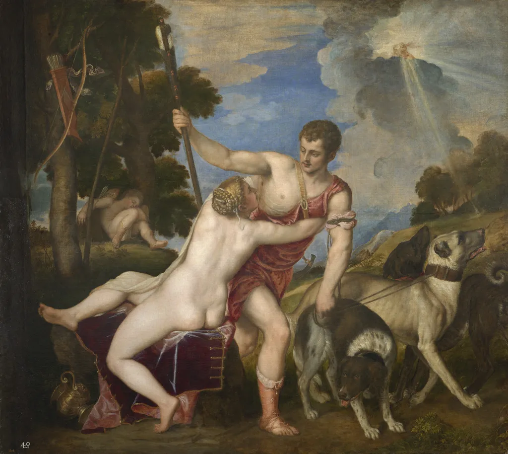 Venus and Adonis, by Titian, oil, 1554