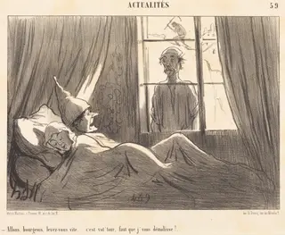 Allons bourgeois, levez-vous vite..., by Honoré Daumier, ink, 1852