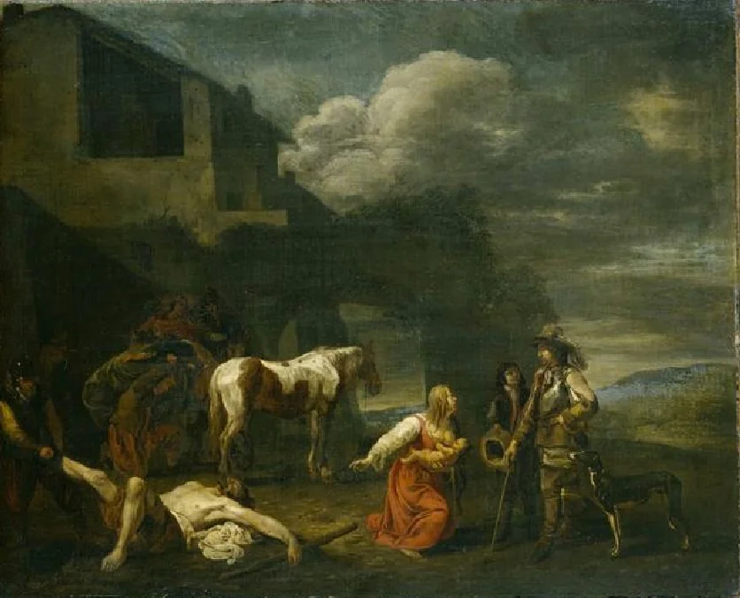 Pillaging after the battle, detail
