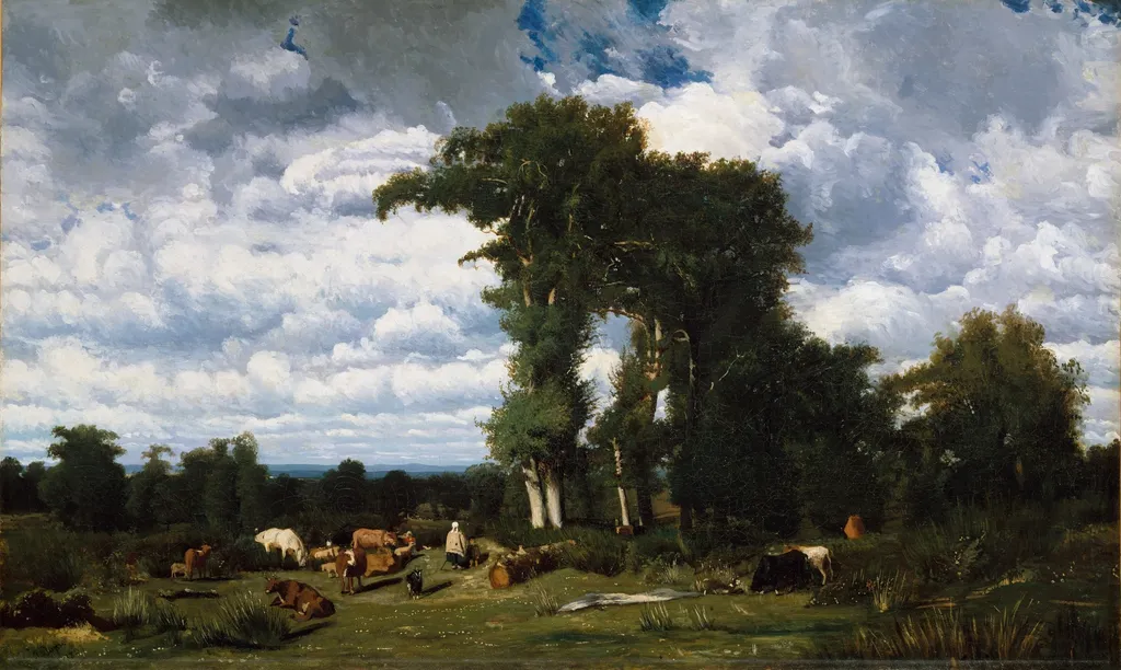 Landscape with Cattle at Limousin, by Jules Dupré, oil, 1837