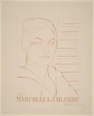 Marcelle la Blonde, by Juan Gris, ink, 1921