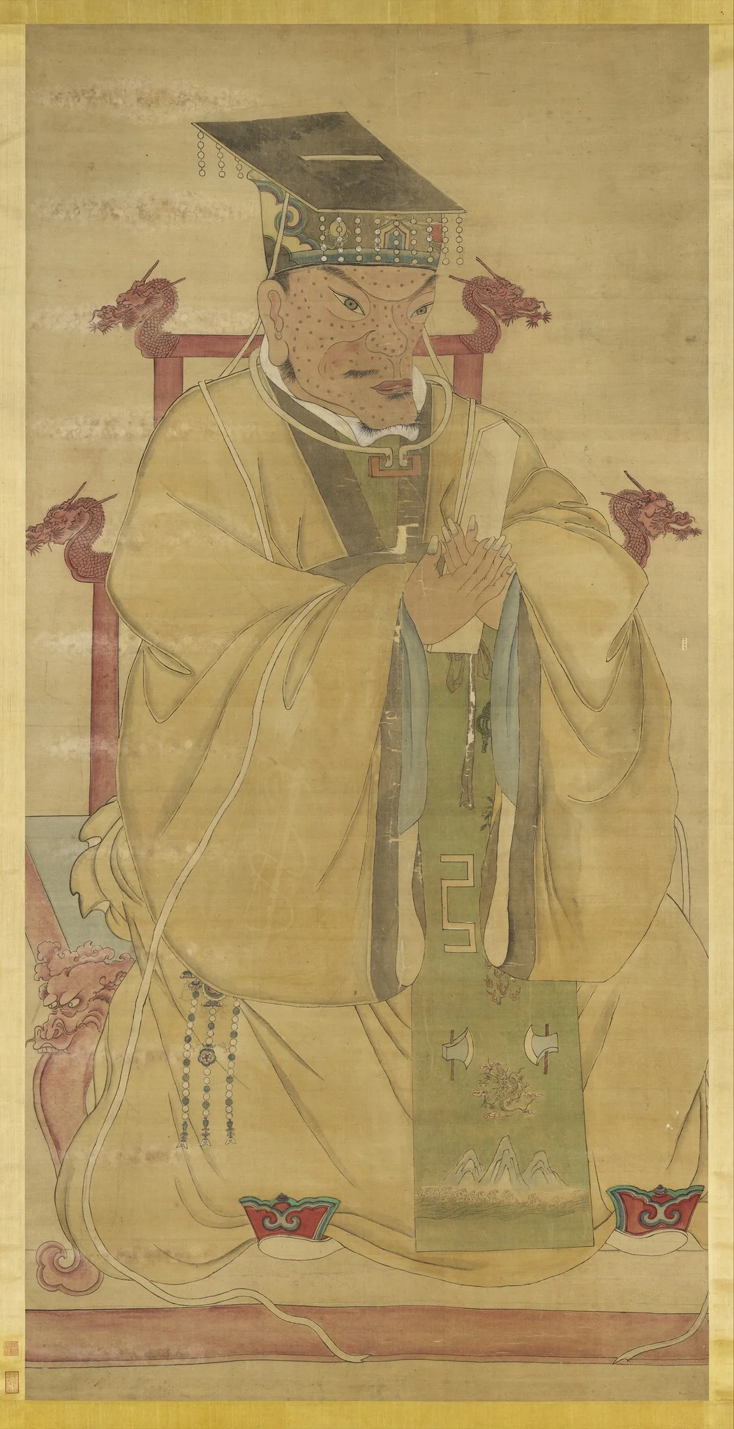 明太祖坐像（一） 軸, detail
