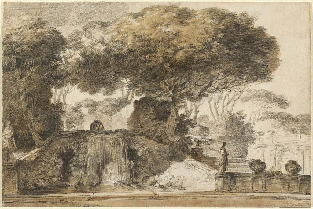 Park of an Italian Villa, by François-André Vincent, chalk, 1774