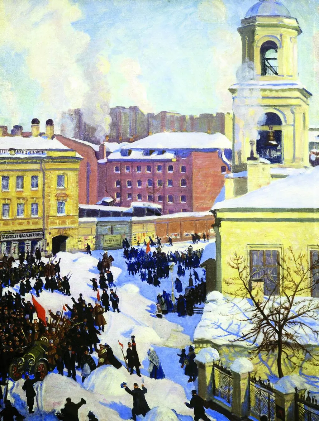 27 февраля 1917 года, by Boris Kustodiev, oil, 1917