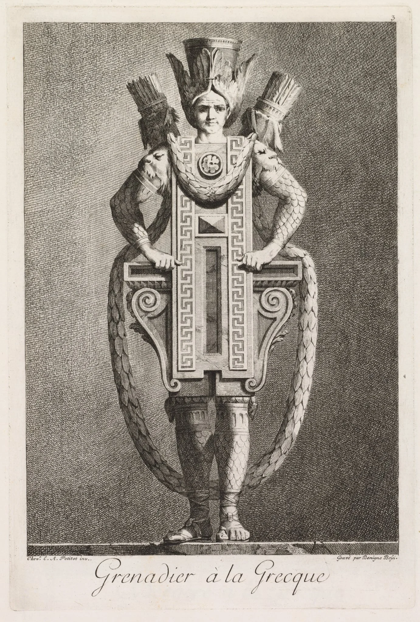 Grenadier in the Greek Style, Plate 3, detail