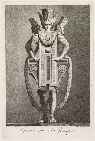 Grenadier in the Greek Style, Plate 3, by Benigno Bossi, 1771