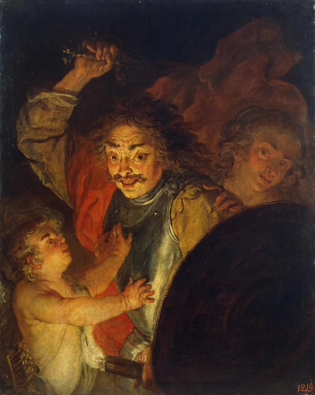 Mars, Venus and Cupid (Allegory of Anger), by Jacques de l'Ange, oil, 1630