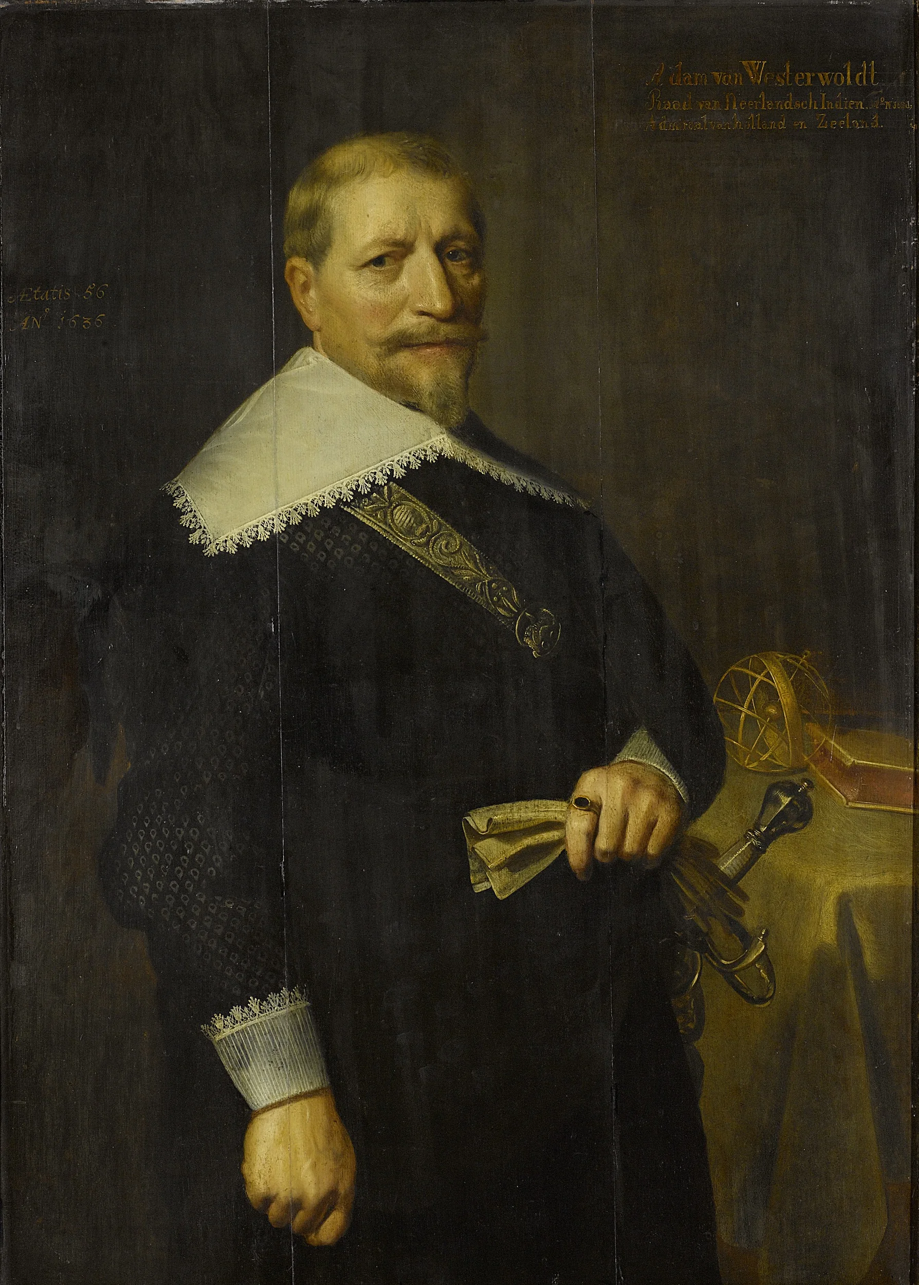 Portrait of Adam van Westerwolt (1580-1639), detail