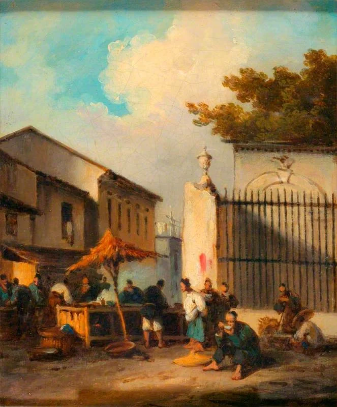 Chinese Street Scene with Figures, detail