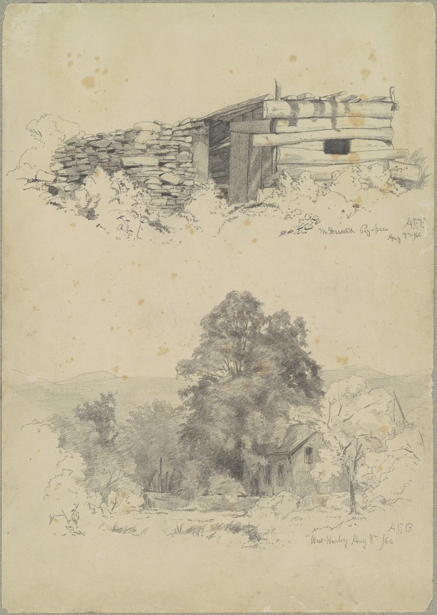 The Deserted Pigpen; and West Hurley, detail