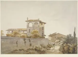 Italian villa, by William Pars, watercolor, 1774