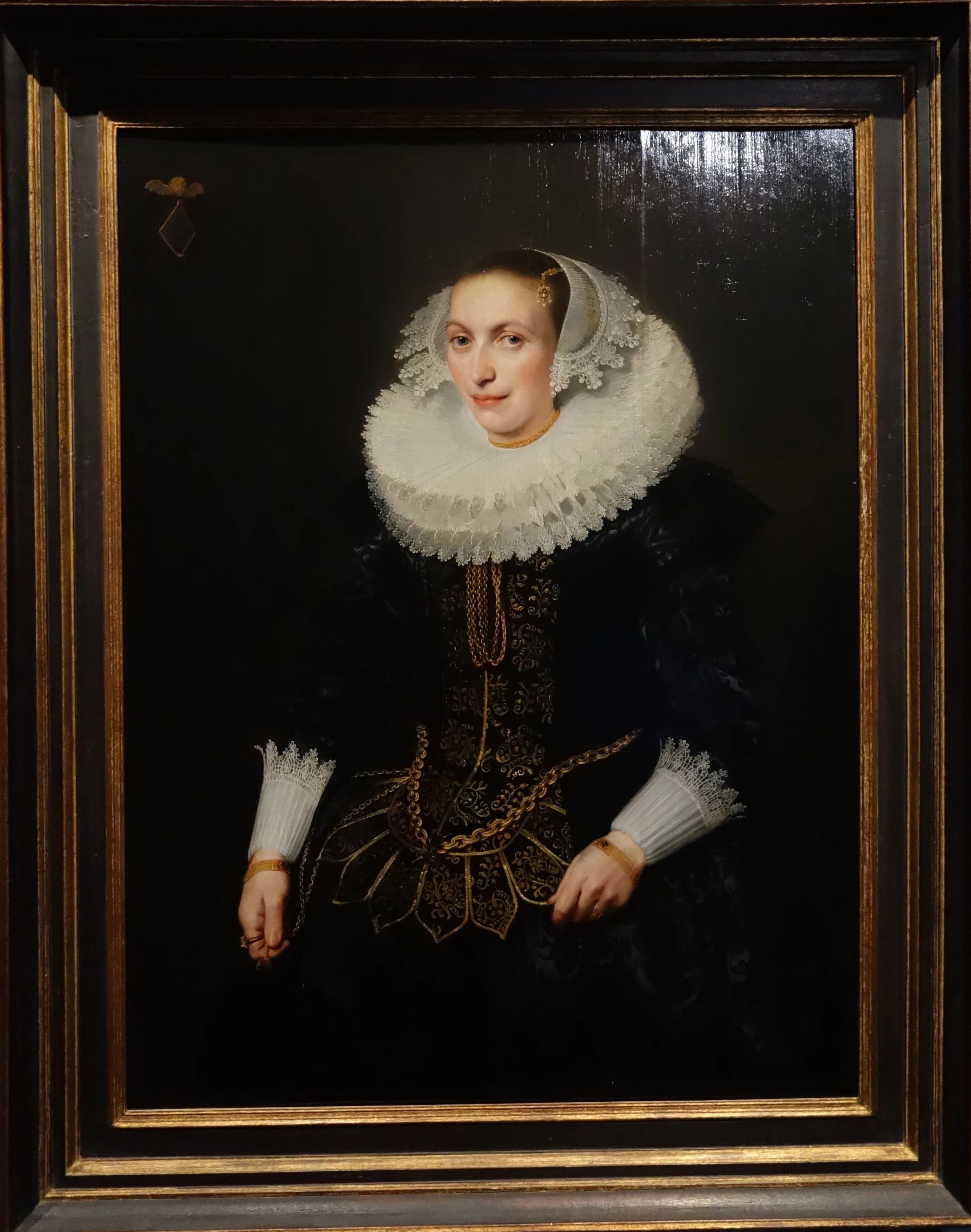 Portrait of Johanna van Heyst (1599- ), detail