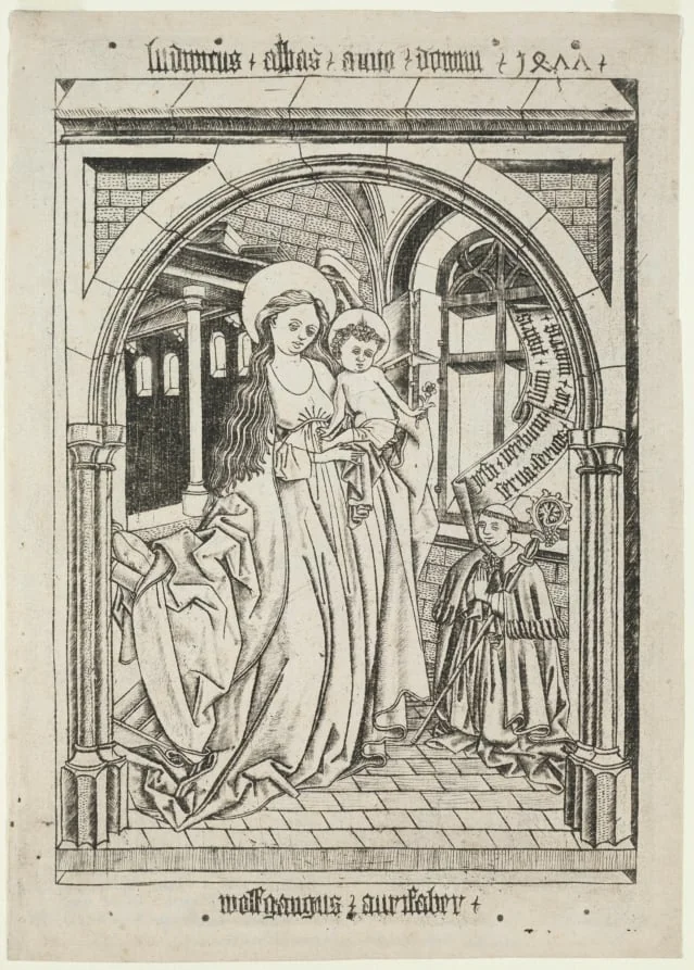 Virgin and Child, Abbot Ludwig Kneeling, detail