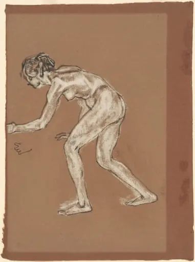 Apprehension, by Arthur Bowen Davies, charcoal, 1922