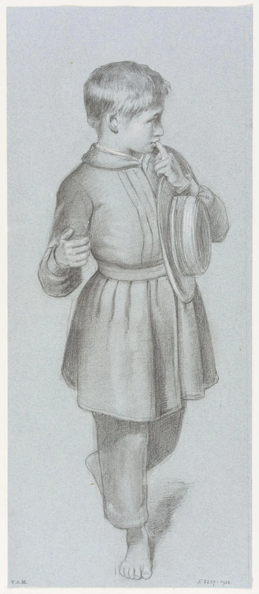Study of the boy with his finger in his mouth for <i>Sunday Morning: Walk from Church</i>, detail