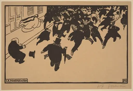 La Manifestation (The Demonstration), by Félix Vallotton, ink, 1893