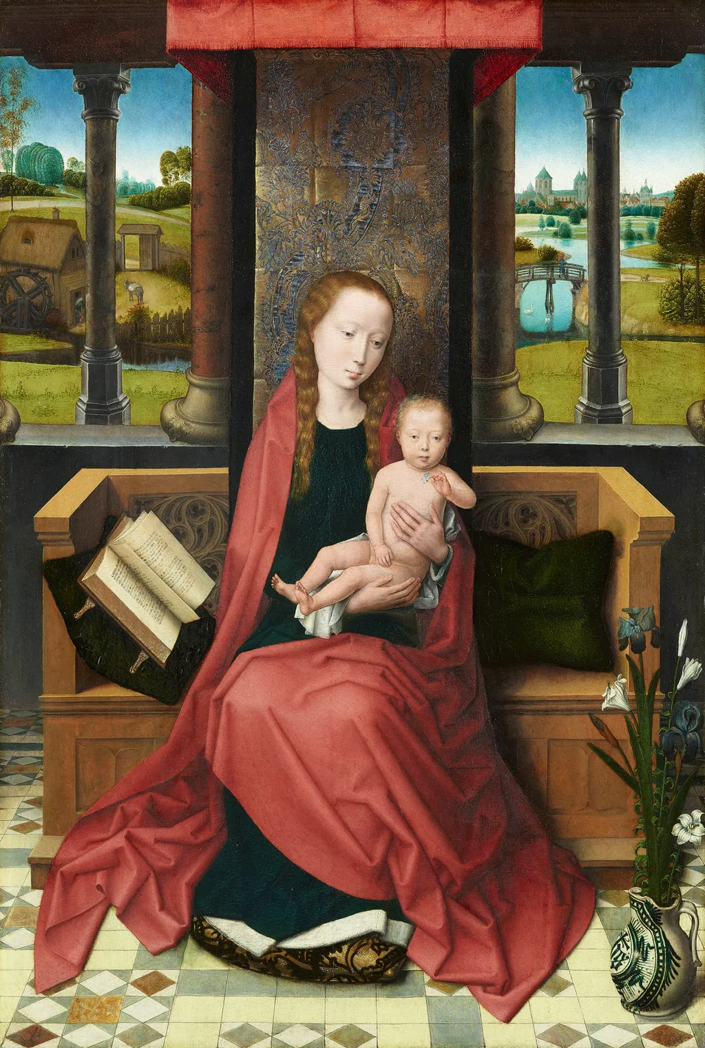 The Virgin and Child Enthroned, by Hans Memling, oil, 1490