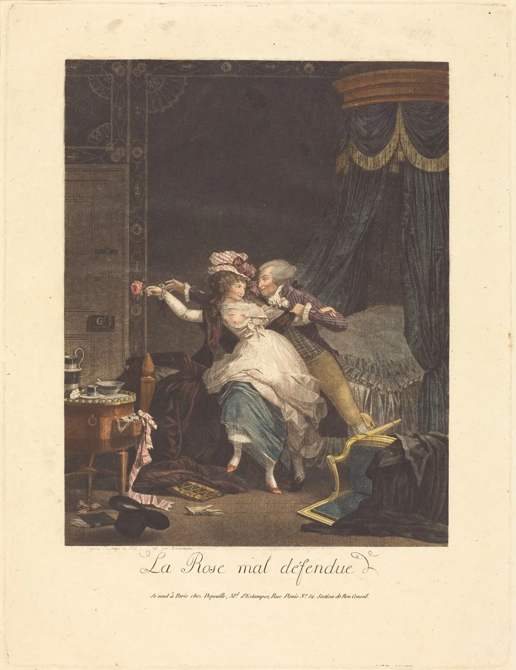 La Rose mal defendue (The Poorly Defended Rose), by Bonnemain, ink, 1791