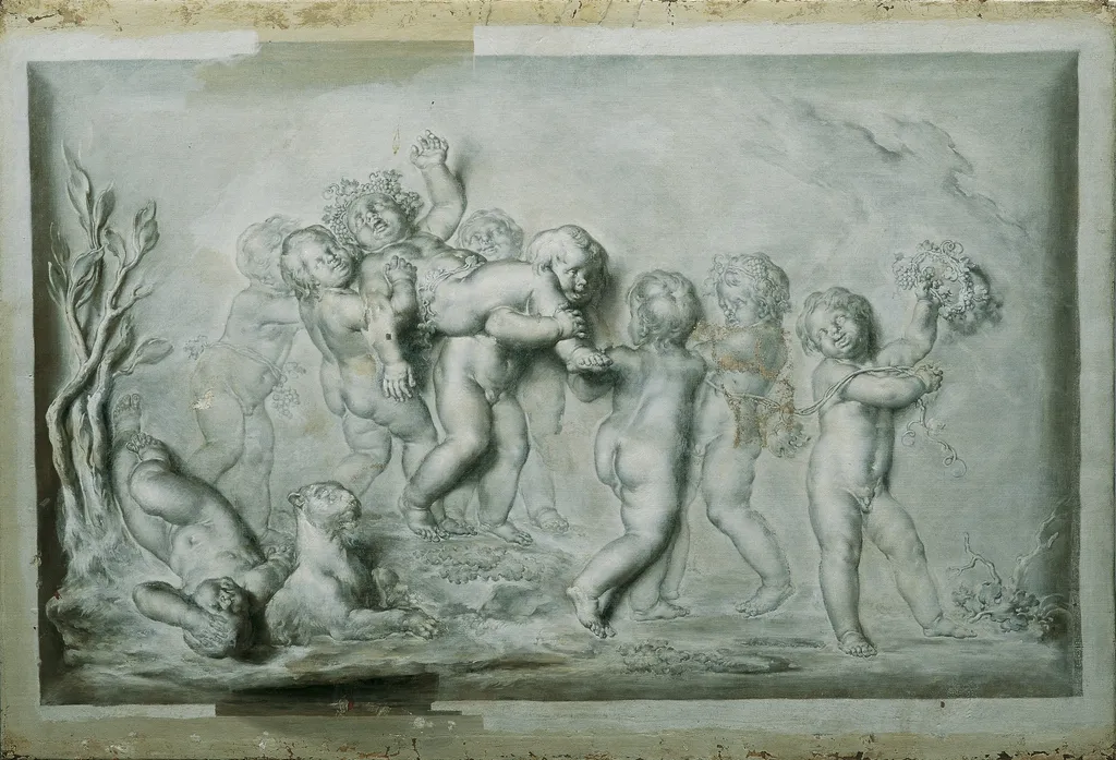 Kinderbacchanal, by Caspar Franz Sambach, oil, 1790