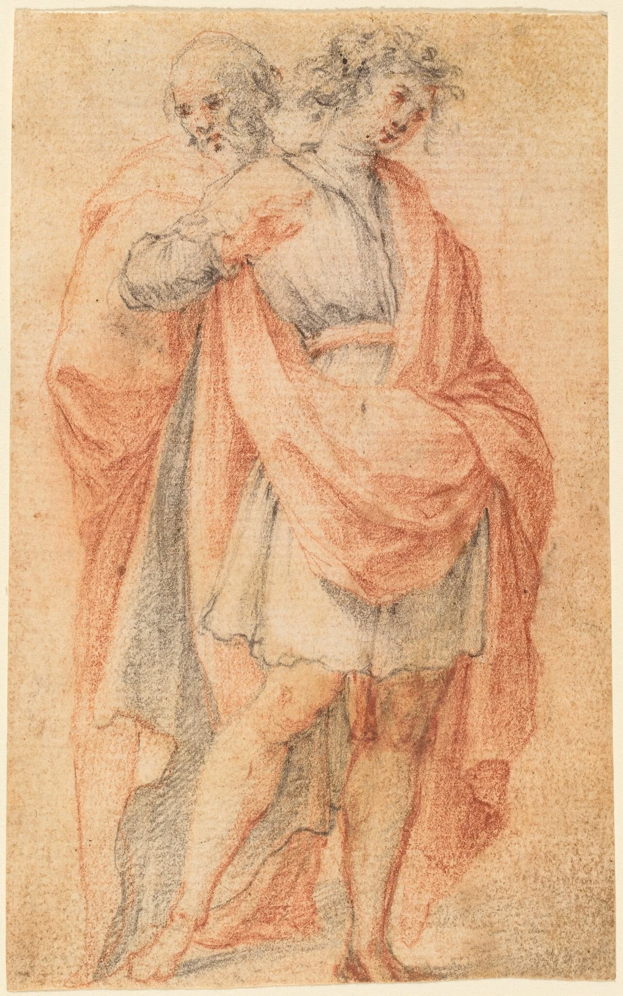 Two Male Figures: A Youth and an Old Man, detail