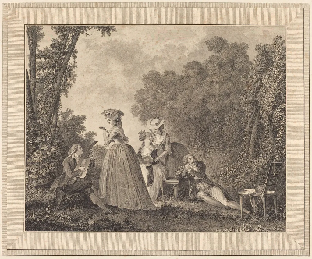 Le concert agreable, by Charles Nicolas Varin, ink, 1776