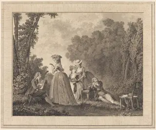 Le concert agreable, by Charles Nicolas Varin, ink, 1776