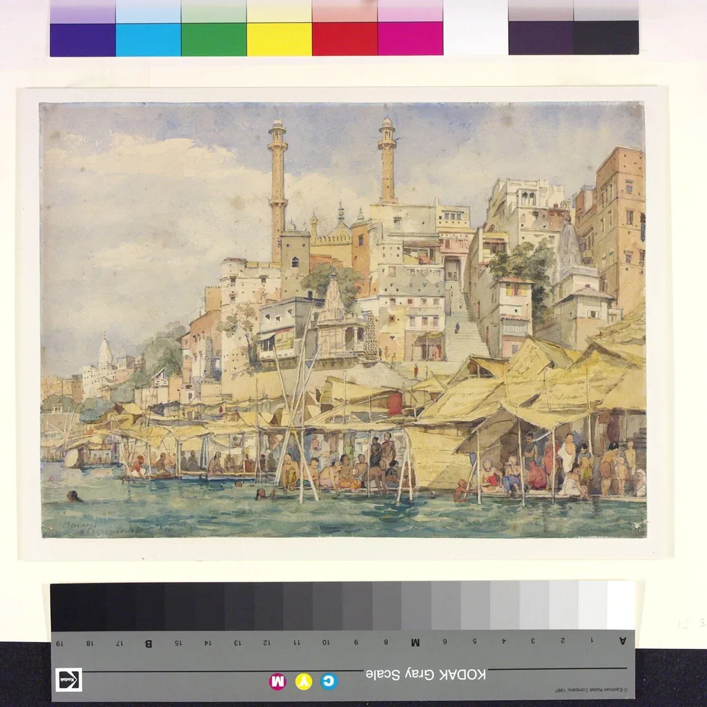 Benares (varanasi), by William Carpenter, paint, 1856