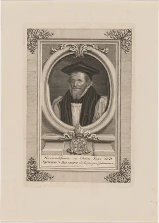 Richard Bancroft, Archbishop of Canterbury, by George Vertue, ink, 1745
