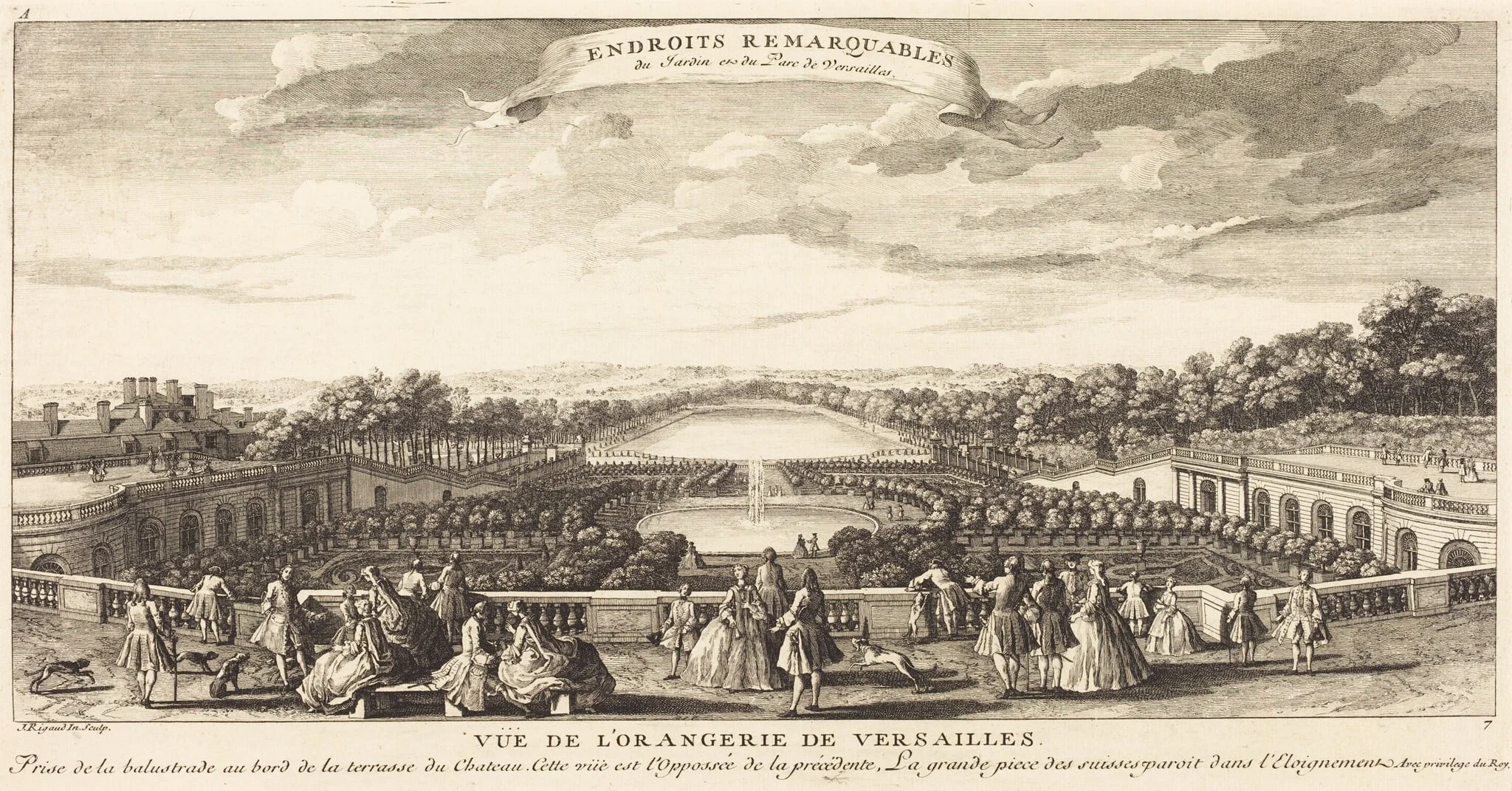 Vue de l'Orangerie de Versailles, detail