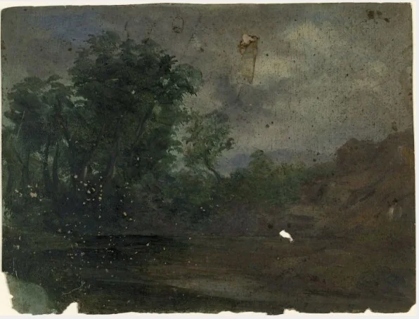 Trees by a Stream, detail