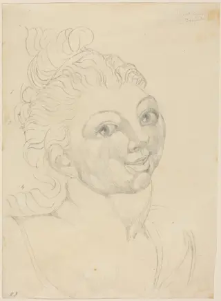 Wat Tyler's Daughter, by William Blake, graphite, 1819