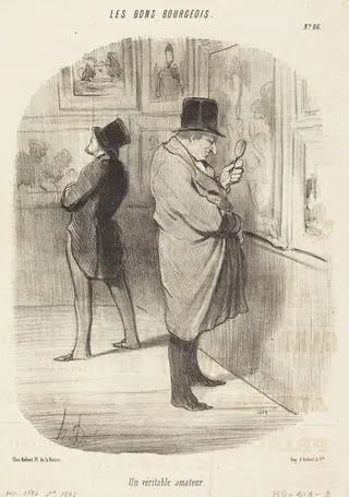 Un Veritable amateur, by Honoré Daumier, ink, 1847