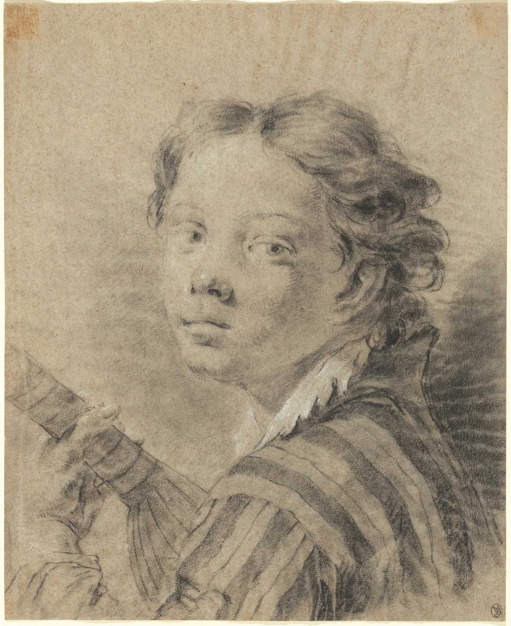 A Boy with a Lute, detail