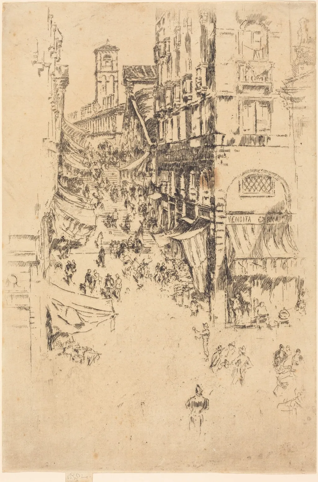 The Rialto, by James McNeill Whistler, ink, 1880