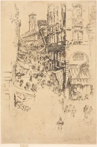 The Rialto, by James McNeill Whistler, ink, 1880
