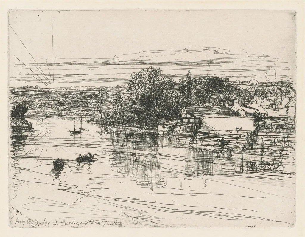 Cardigan Bridge, by Francis Seymour Haden, ink, 1864