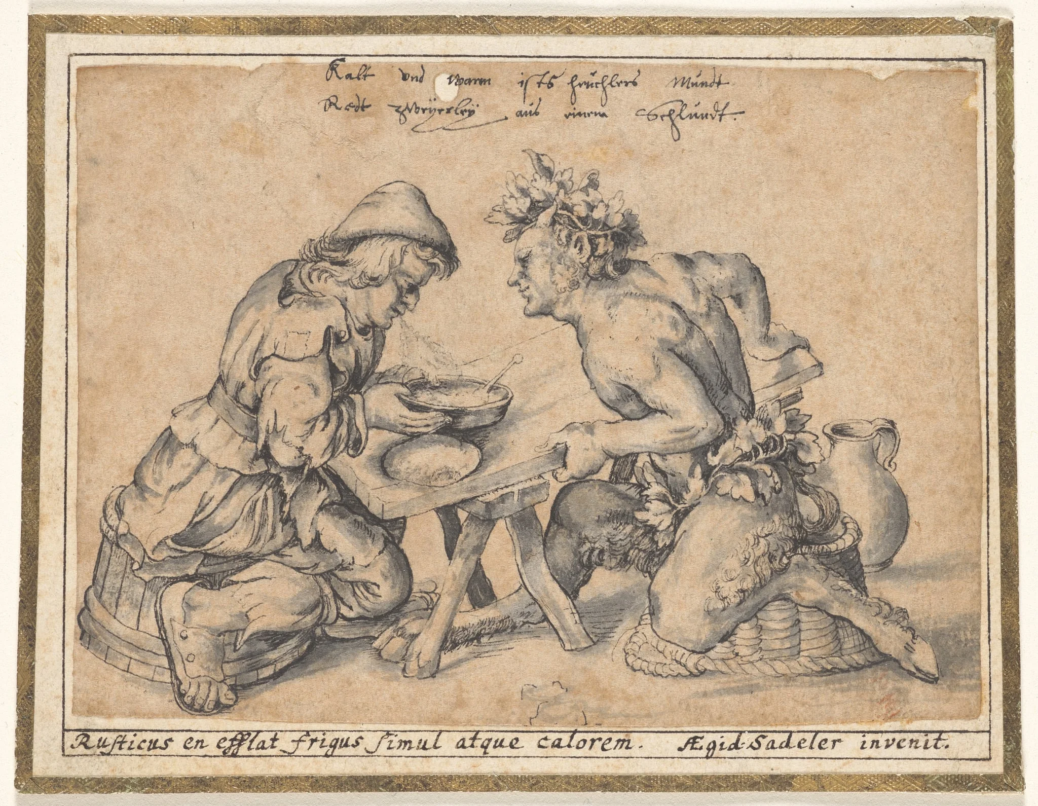 The Peasant Who Blew Hot and Cold (copy after Aegidius Sadeler), detail