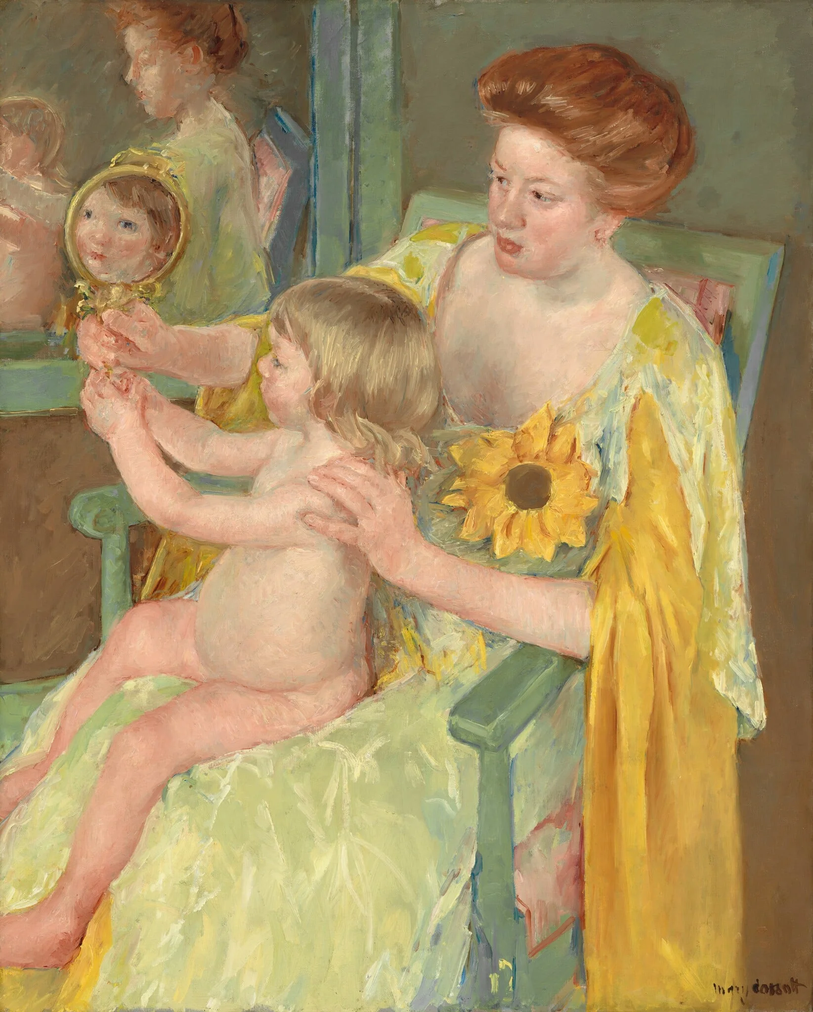 Woman with a Sunflower, detail