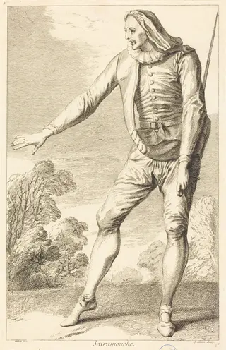 Scaramouche, by François Joullain, ink, 1730