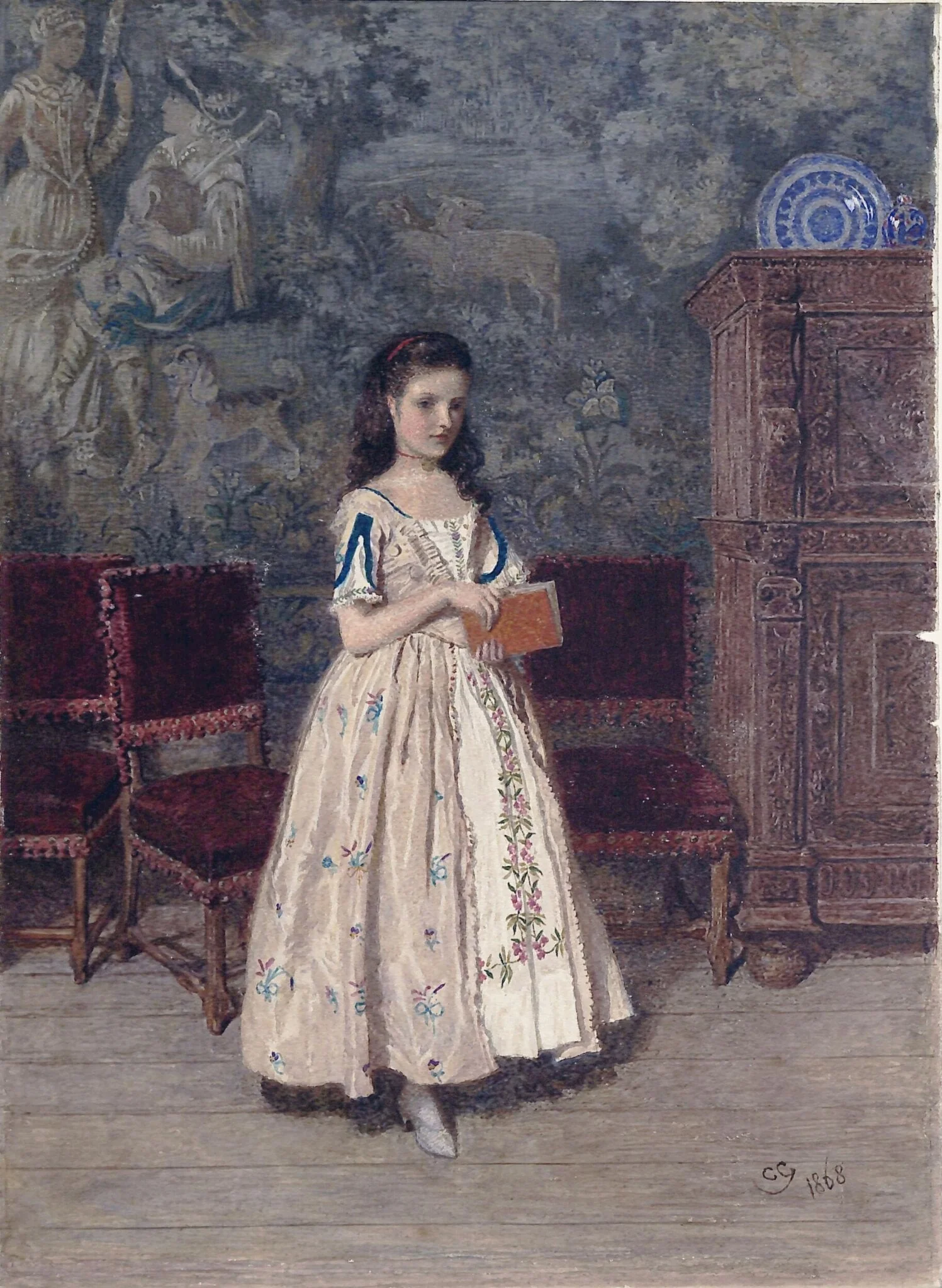 Girl with Book, detail