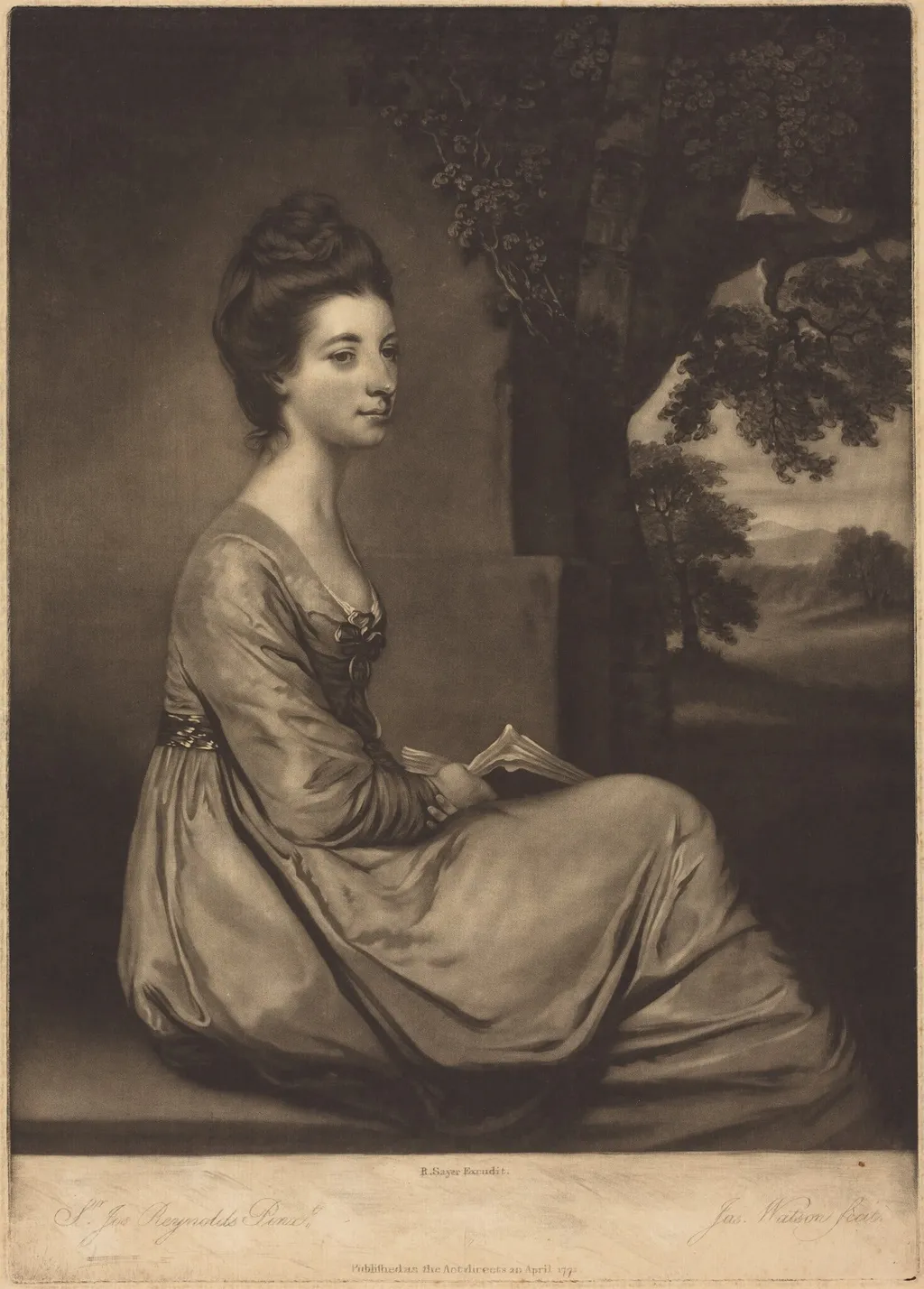 Jemima Countess Cornwallis, by James Watson, ink, 1771
