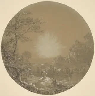 The Cross in the Wilderness, by Thomas Cole, graphite, 1844
