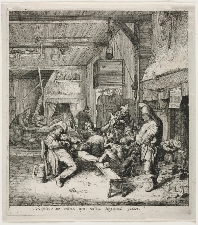 Violin Player Seated in the Inn, detail